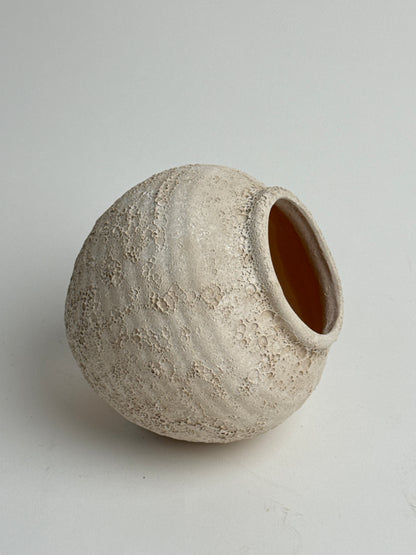 Up-Cycled | Neutral Beige Rounded Textured Vase