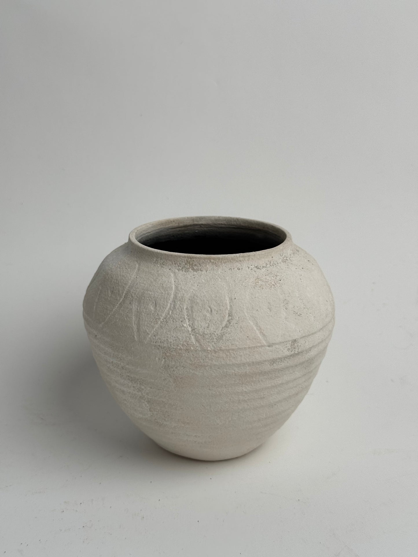 Up-Cycled | Round Neutral Tapered Pattern Vase