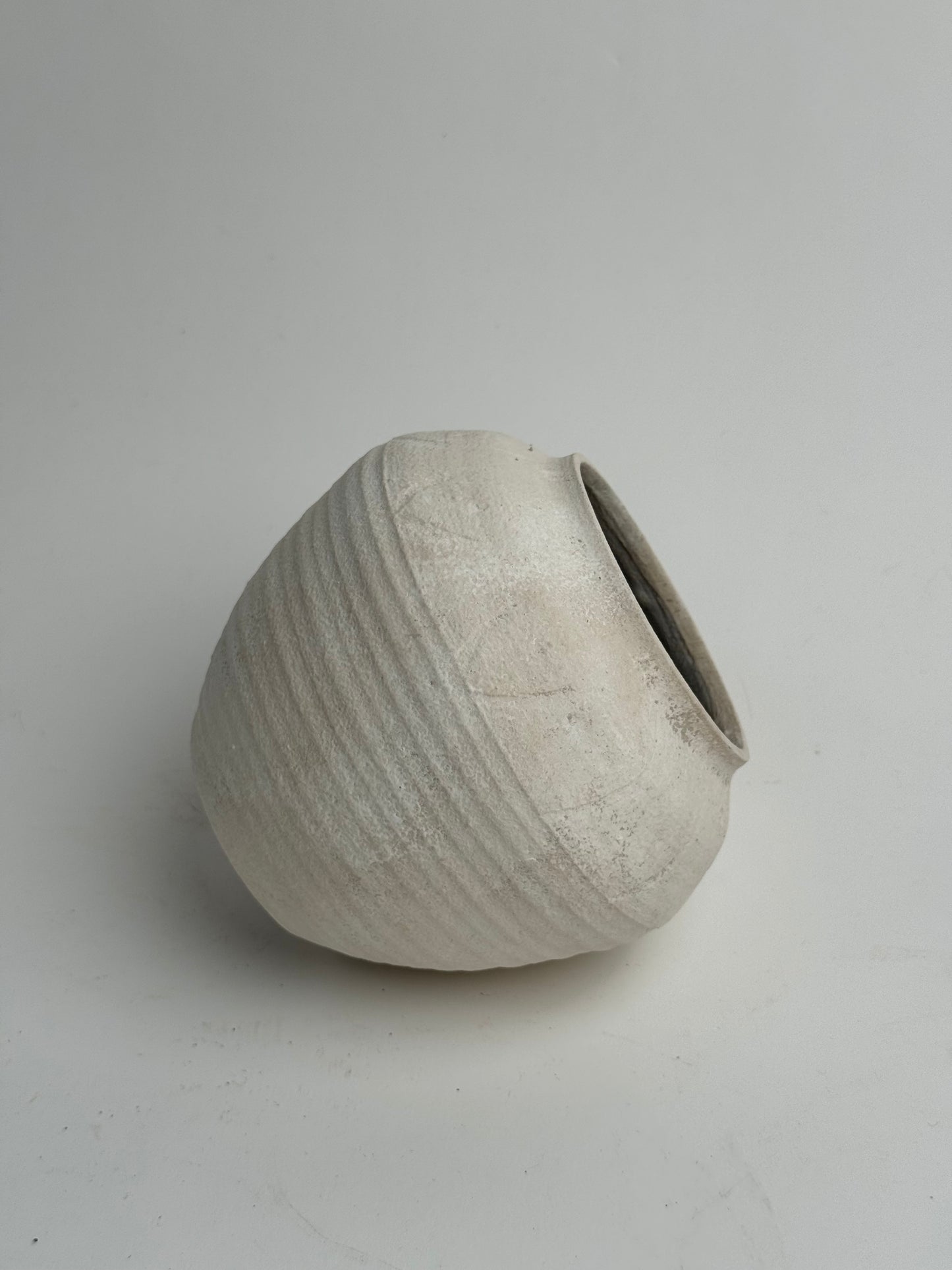Up-Cycled | Round Neutral Tapered Pattern Vase