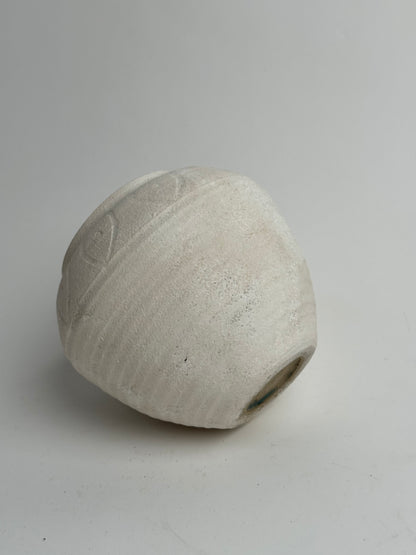 Up-Cycled | Round Neutral Tapered Pattern Vase