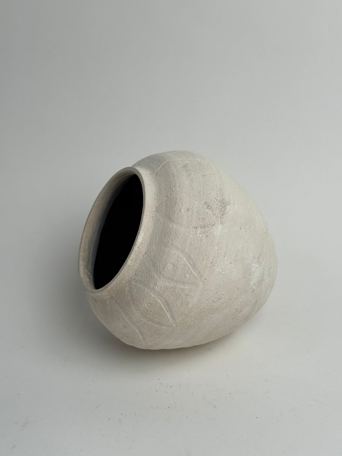 Up-Cycled | Round Neutral Tapered Pattern Vase