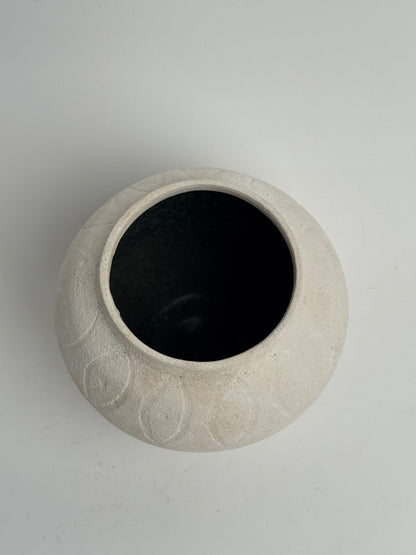 Up-Cycled | Round Neutral Tapered Pattern Vase