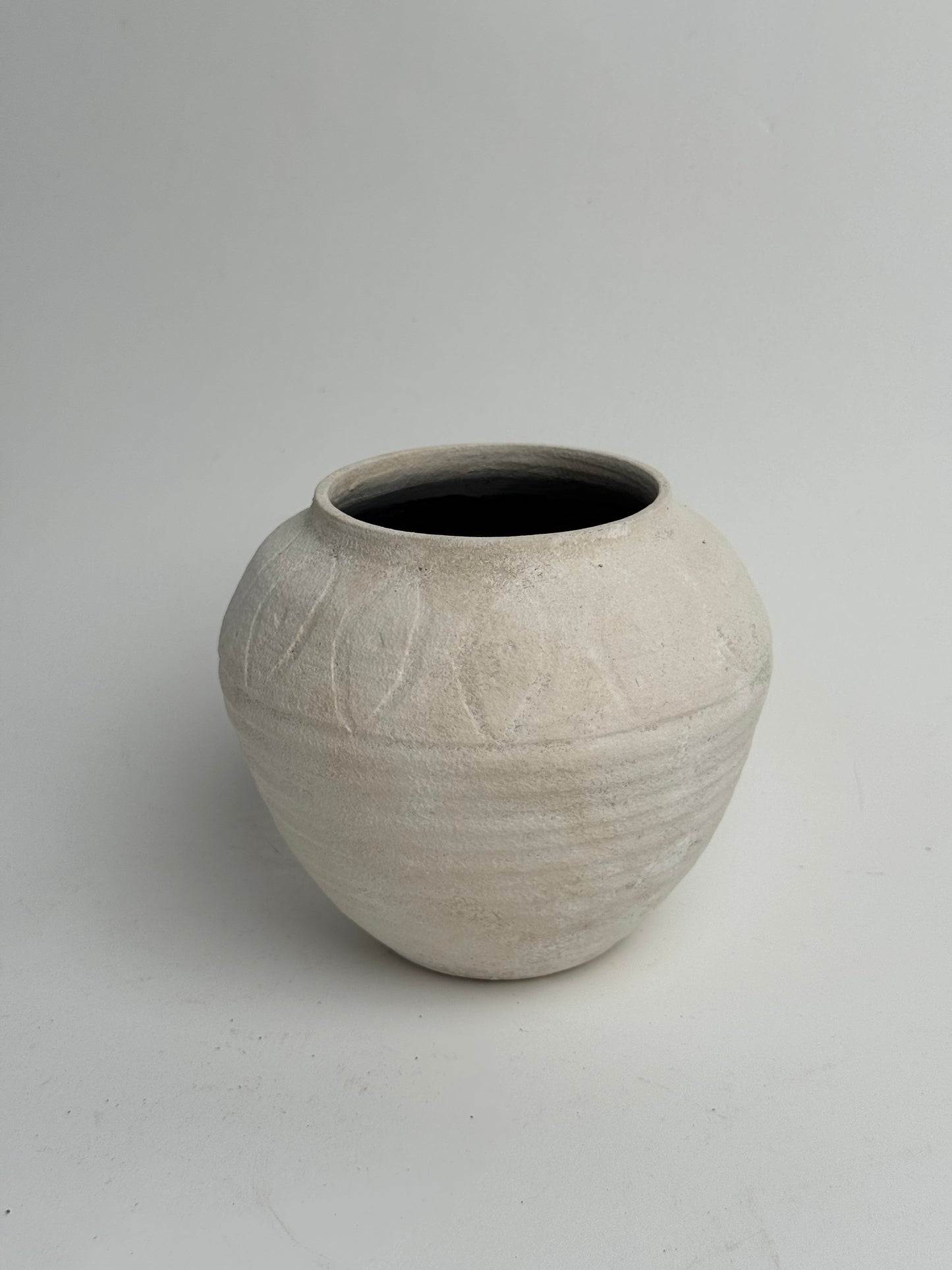 Up-Cycled | Round Neutral Tapered Pattern Vase