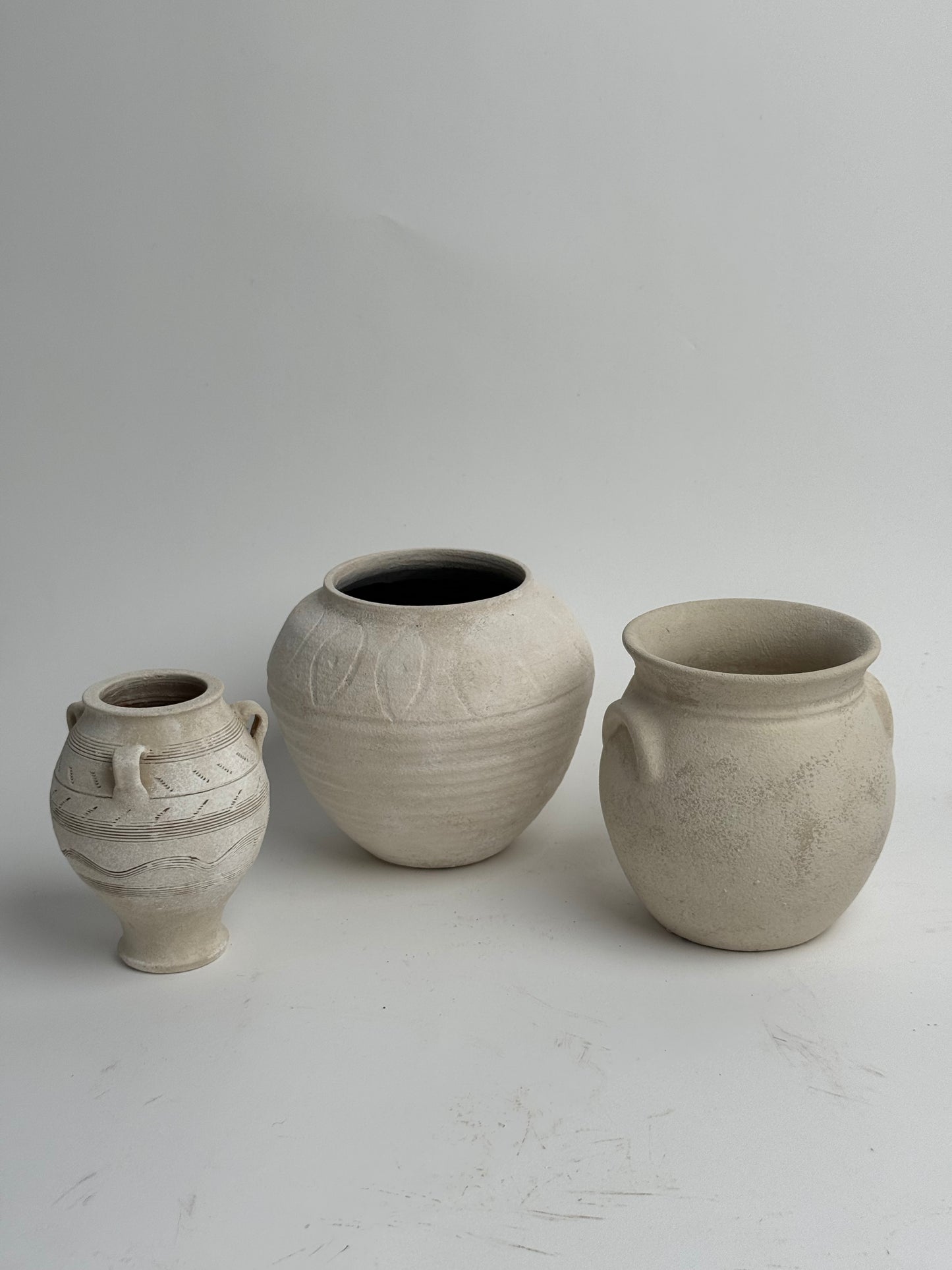 Up-Cycled | Round Neutral Tapered Pattern Vase