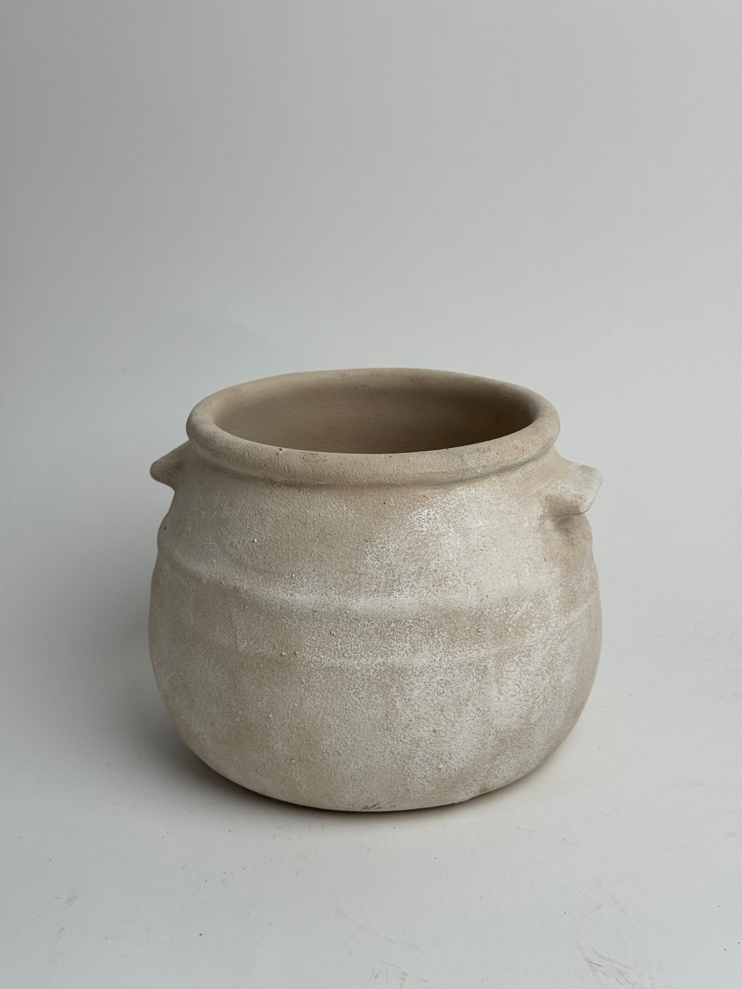 Up-Cycled | Neutral Beige Round Utility Style Pot