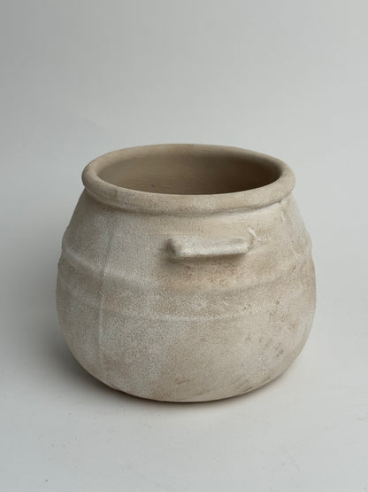 Up-Cycled | Neutral Beige Round Utility Style Pot