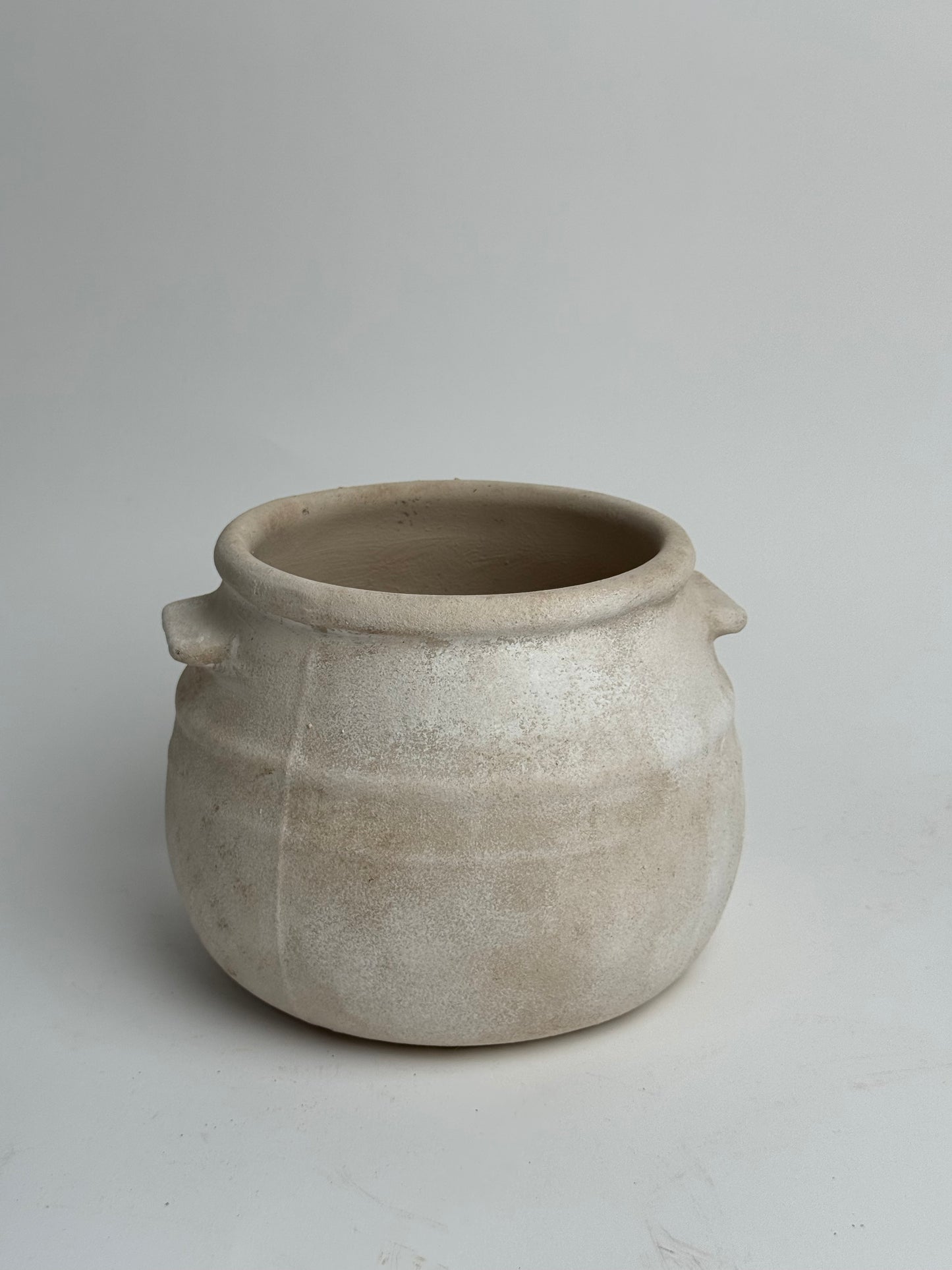 Up-Cycled | Neutral Beige Round Utility Style Pot