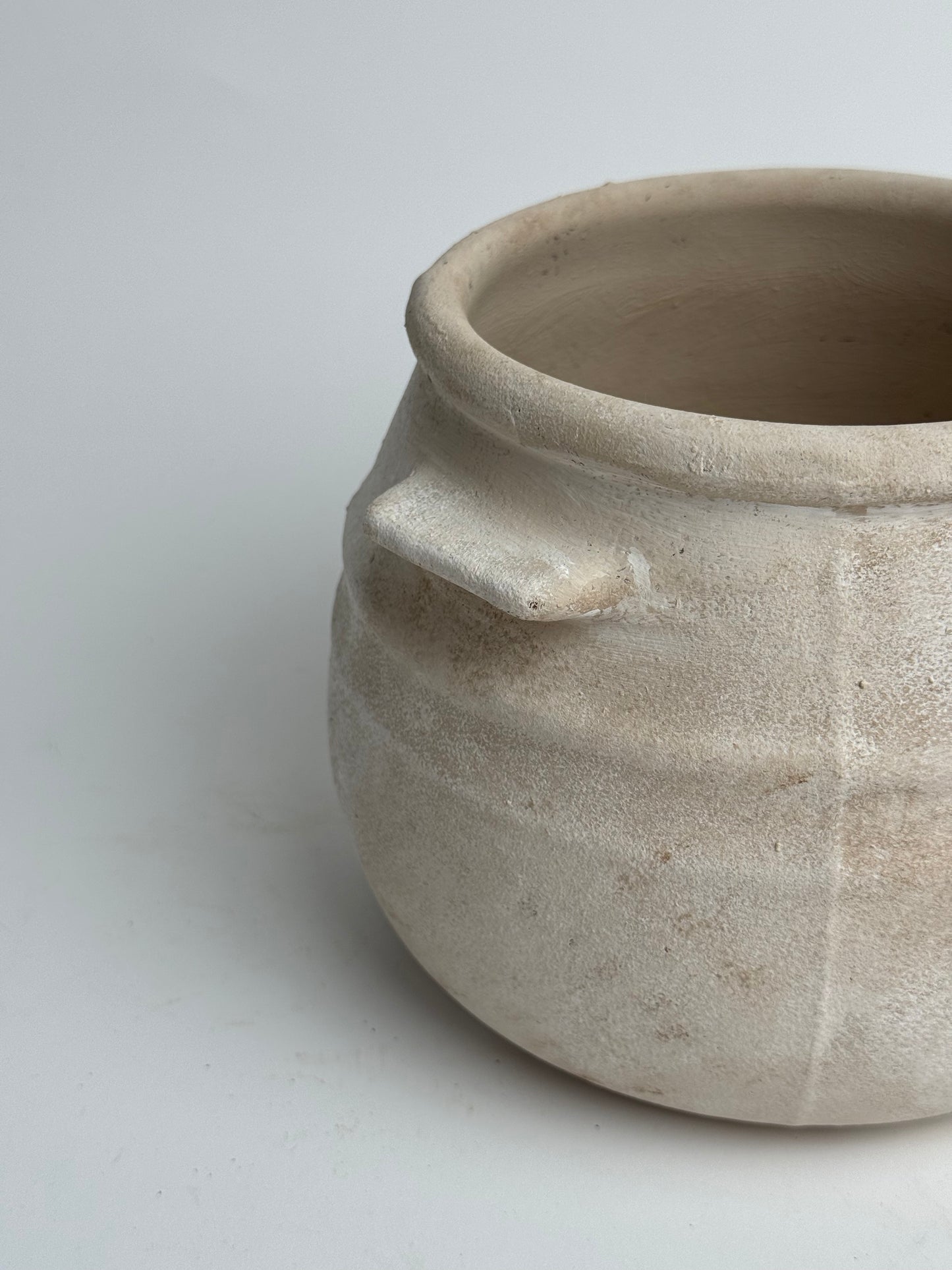 Up-Cycled | Neutral Beige Round Utility Style Pot