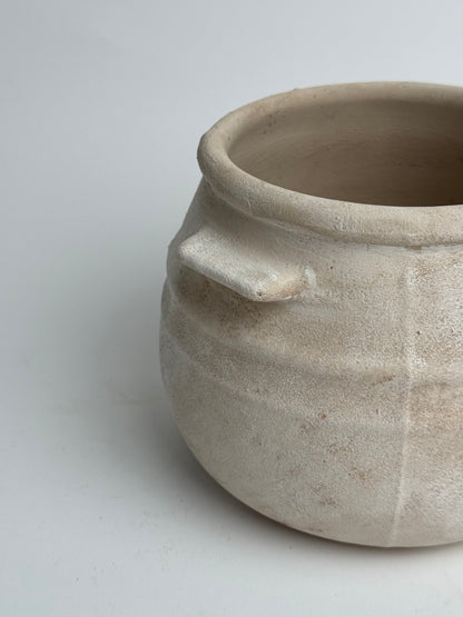 Up-Cycled | Neutral Beige Round Utility Style Pot