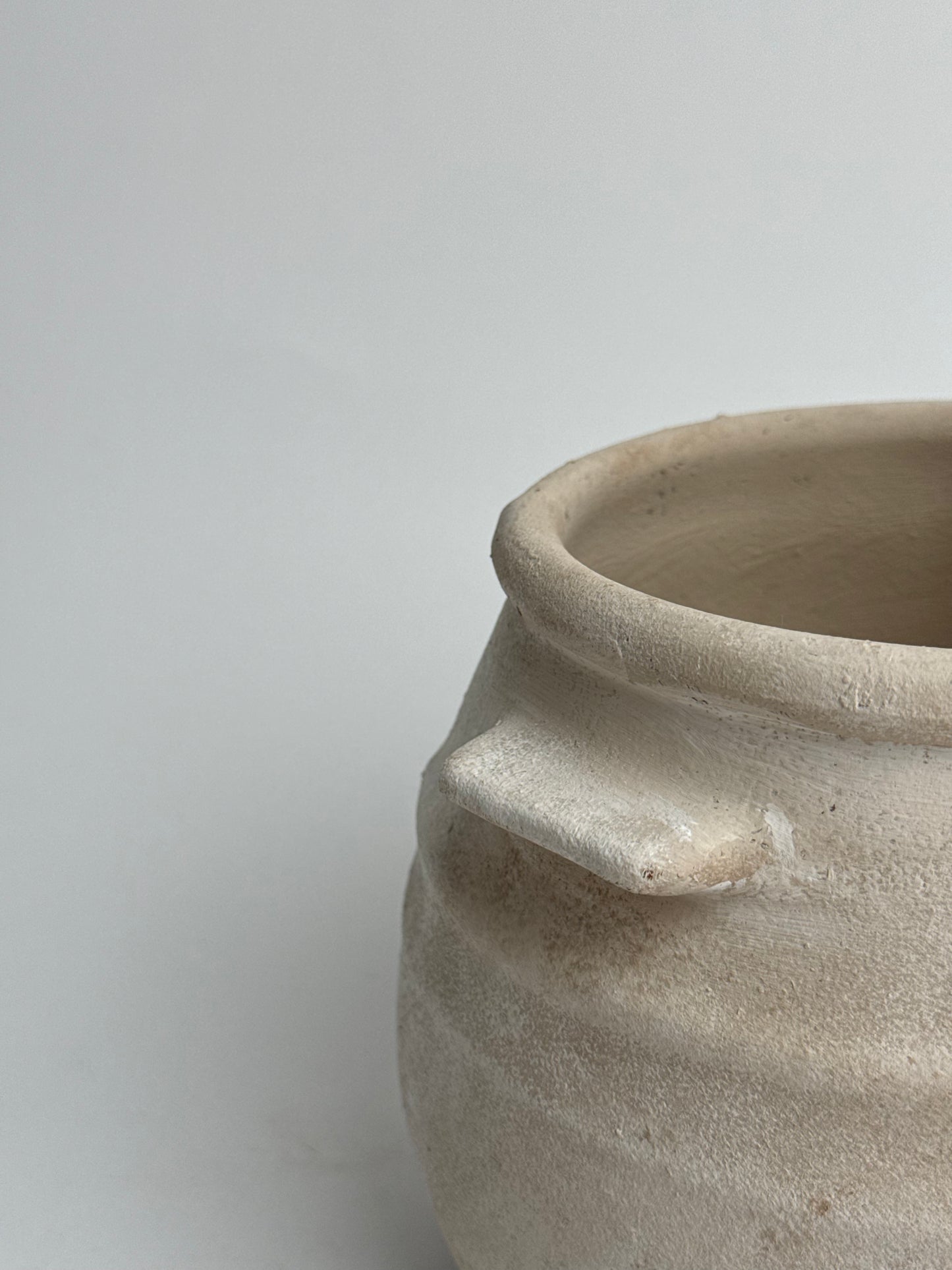 Up-Cycled | Neutral Beige Round Utility Style Pot