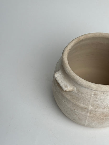 Up-Cycled | Neutral Beige Round Utility Style Pot
