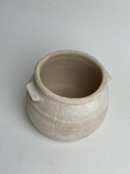 Up-Cycled | Neutral Beige Round Utility Style Pot