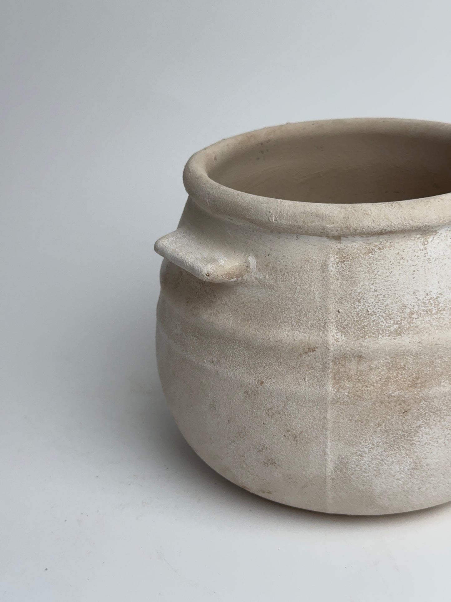 Up-Cycled | Neutral Beige Round Utility Style Pot