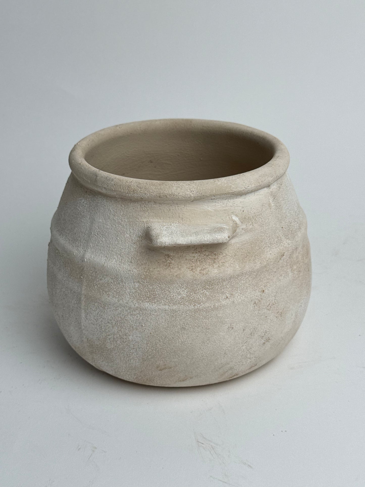Up-Cycled | Neutral Beige Round Utility Style Pot