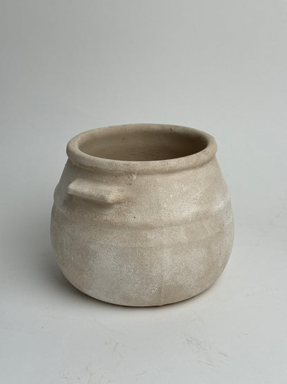 Up-Cycled | Neutral Beige Round Utility Style Pot
