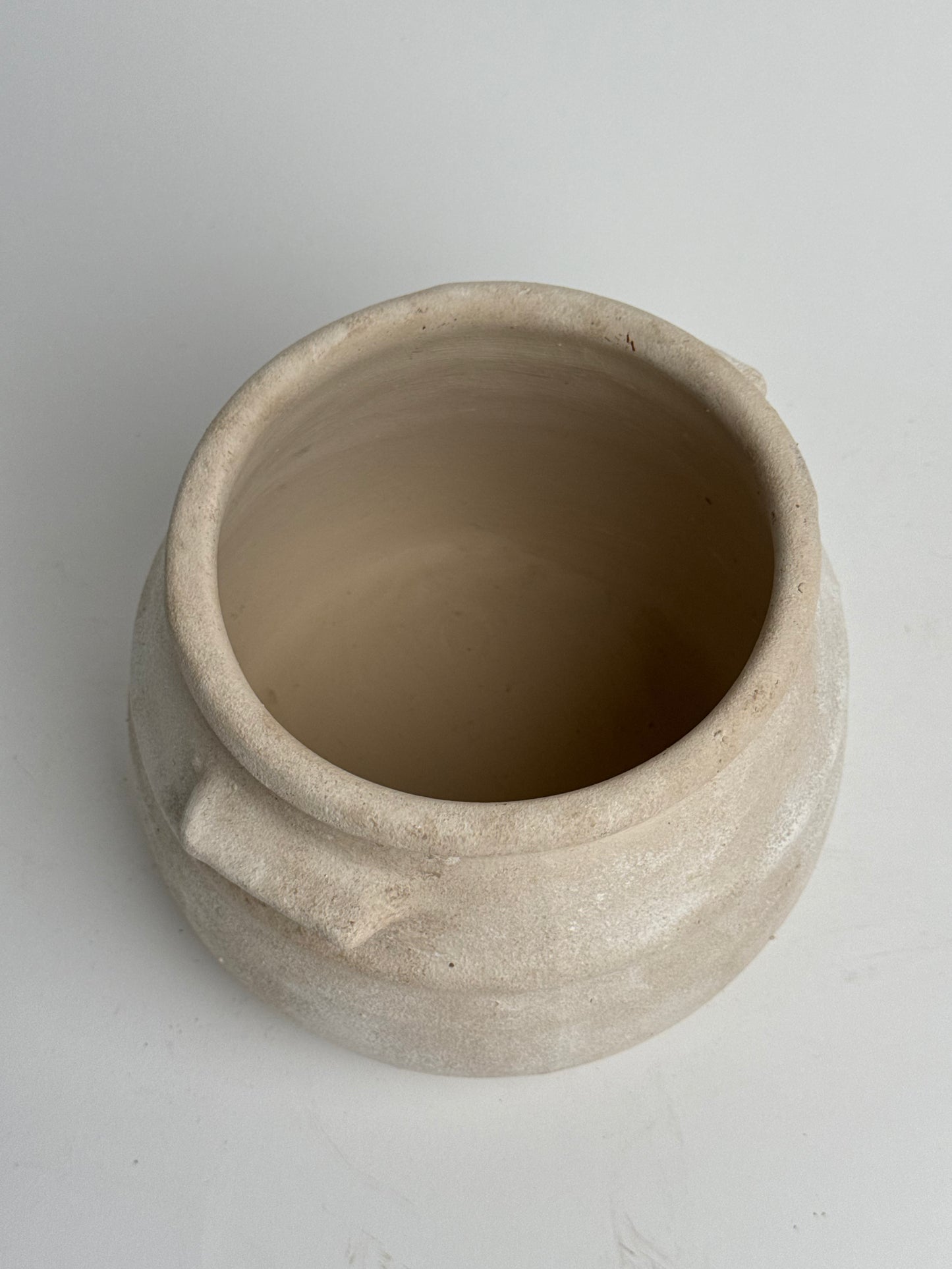 Up-Cycled | Neutral Beige Round Utility Style Pot
