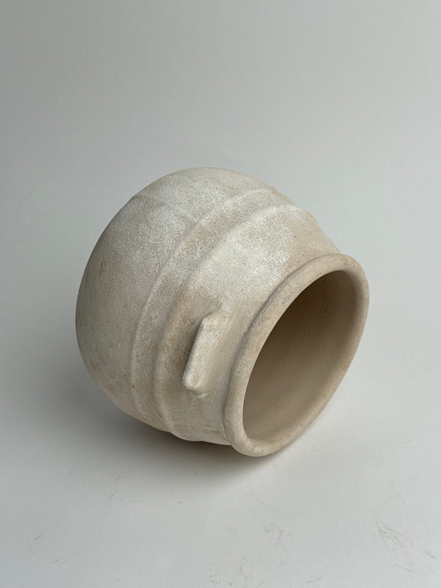 Up-Cycled | Neutral Beige Round Utility Style Pot
