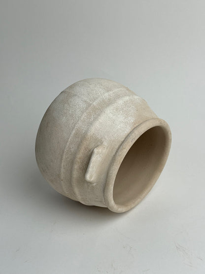 Up-Cycled | Neutral Beige Round Utility Style Pot
