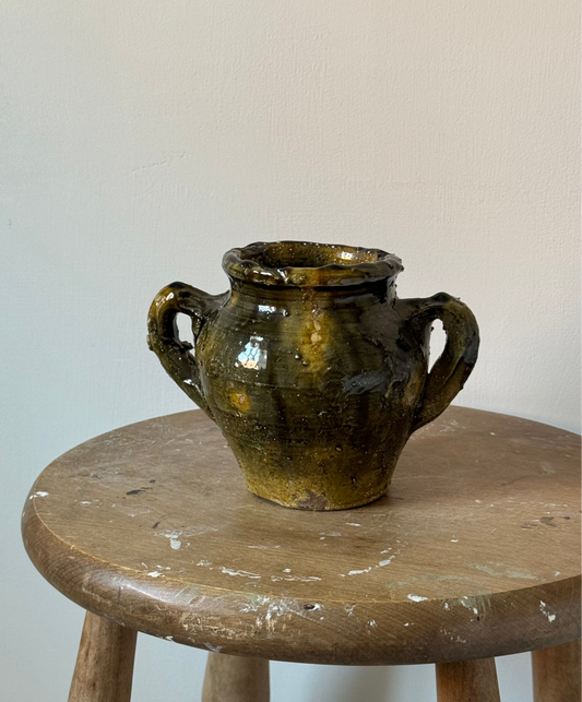 Deep Olive Twin Handle Moroccan Pot