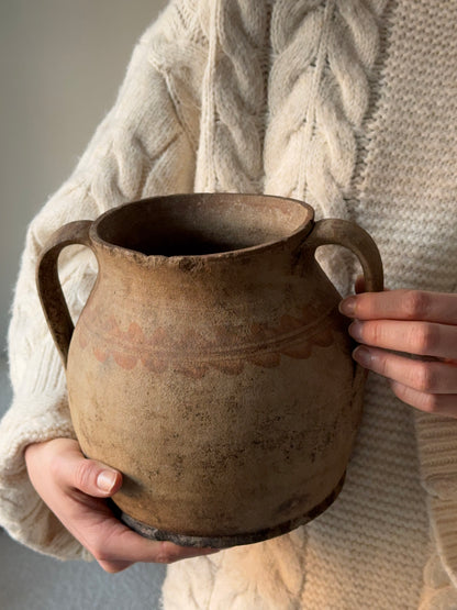 Vintage European Earthenware Storage Pot