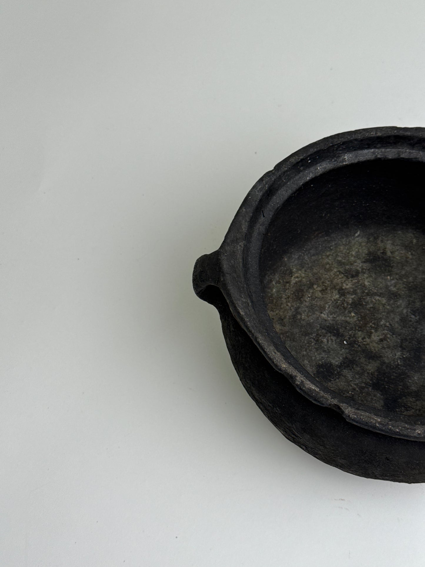 Vintage low rounded earthenware pot