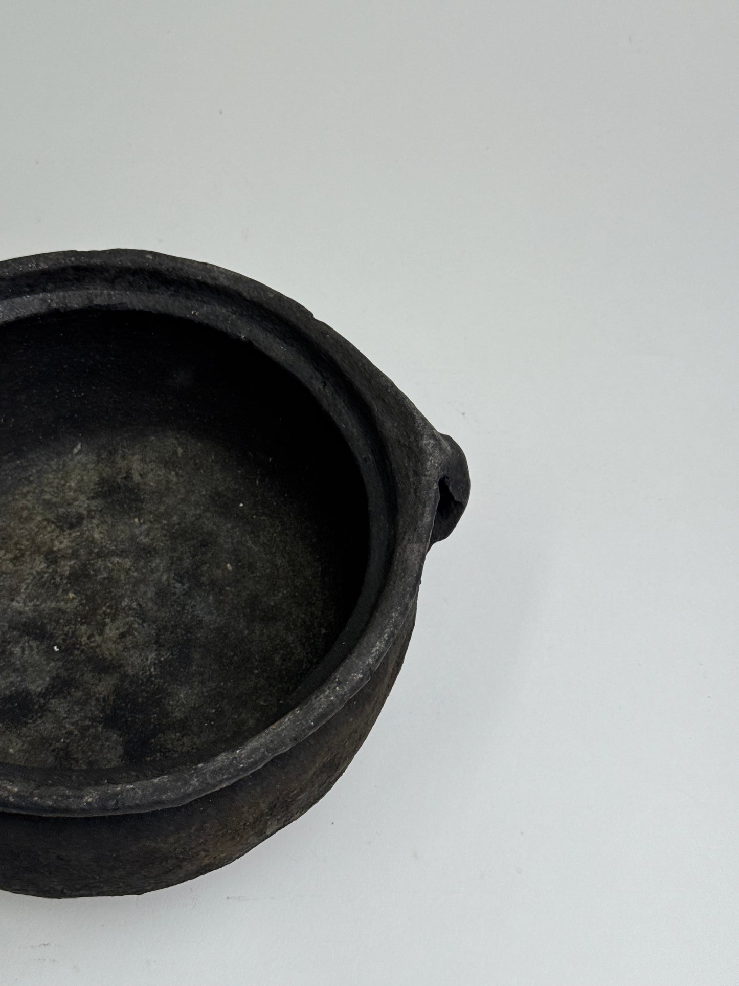 Vintage low rounded earthenware pot