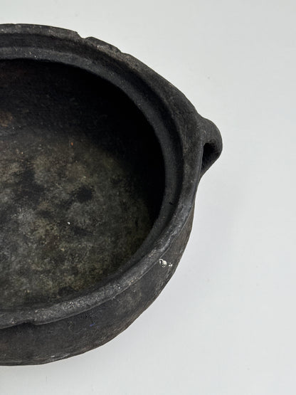 Vintage low rounded earthenware pot