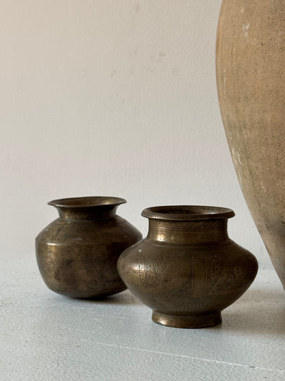 Small Vintage Brass Pots