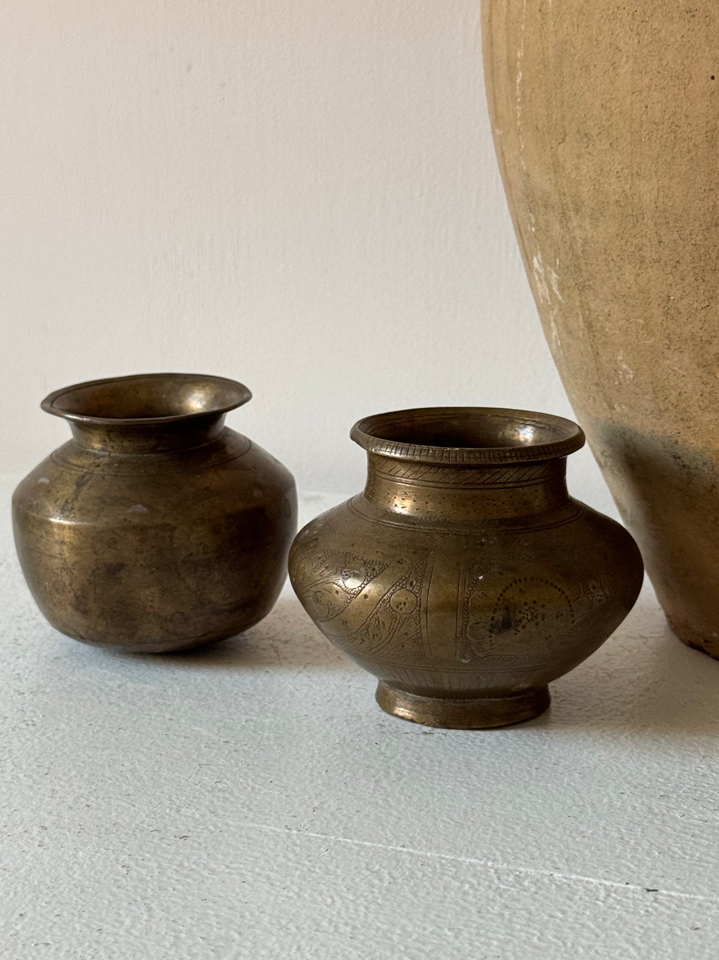 Small Vintage Brass Pots