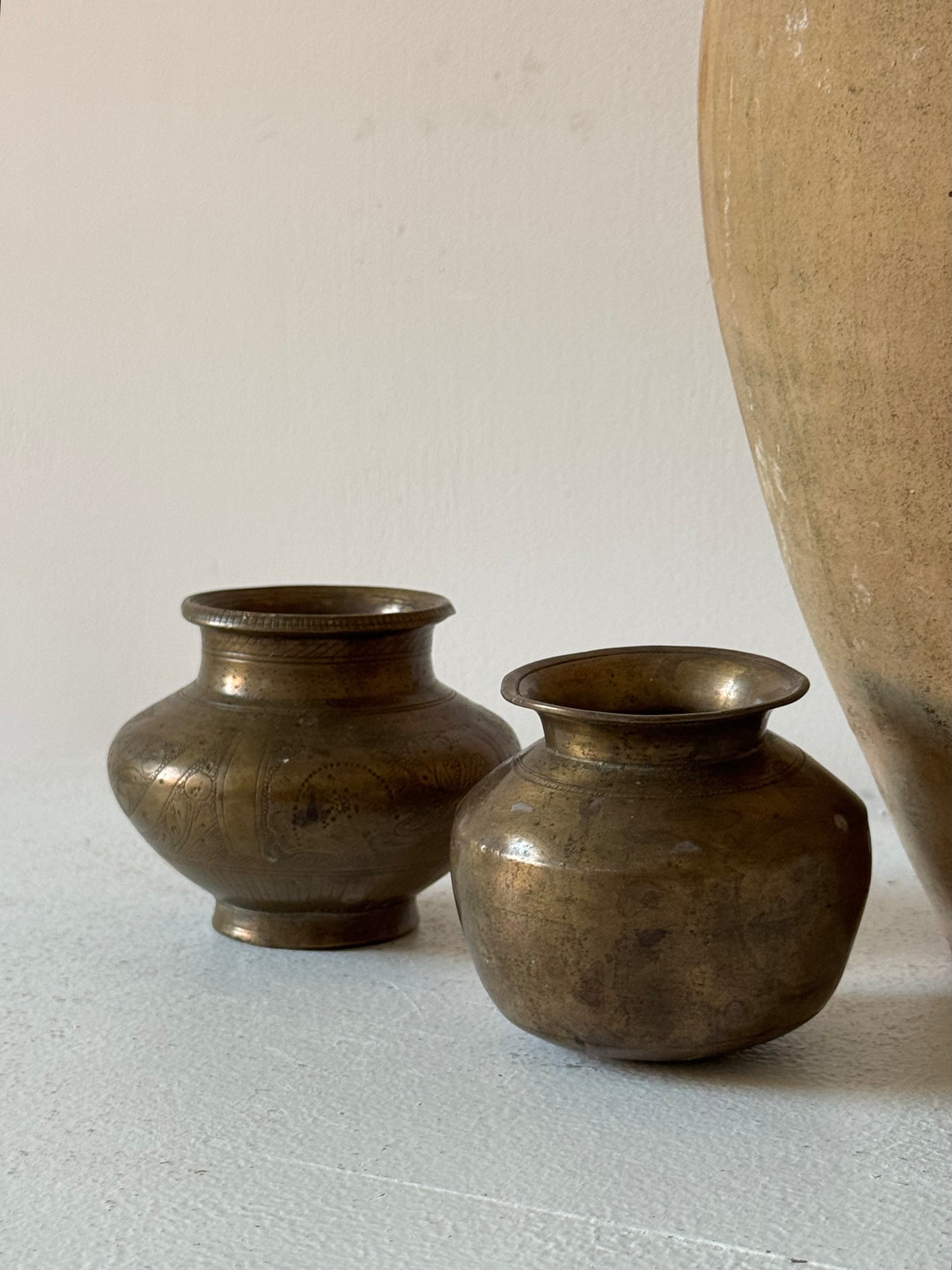 Small Vintage Brass Pots