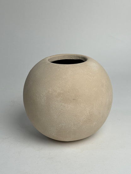 Up-Cycled | Smooth Neutral Beige Rounded Vase