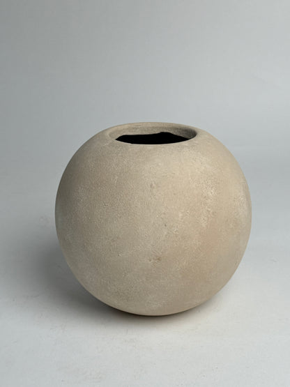 Up-Cycled | Smooth Neutral Beige Rounded Vase