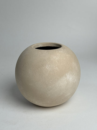 Up-Cycled | Smooth Neutral Beige Rounded Vase