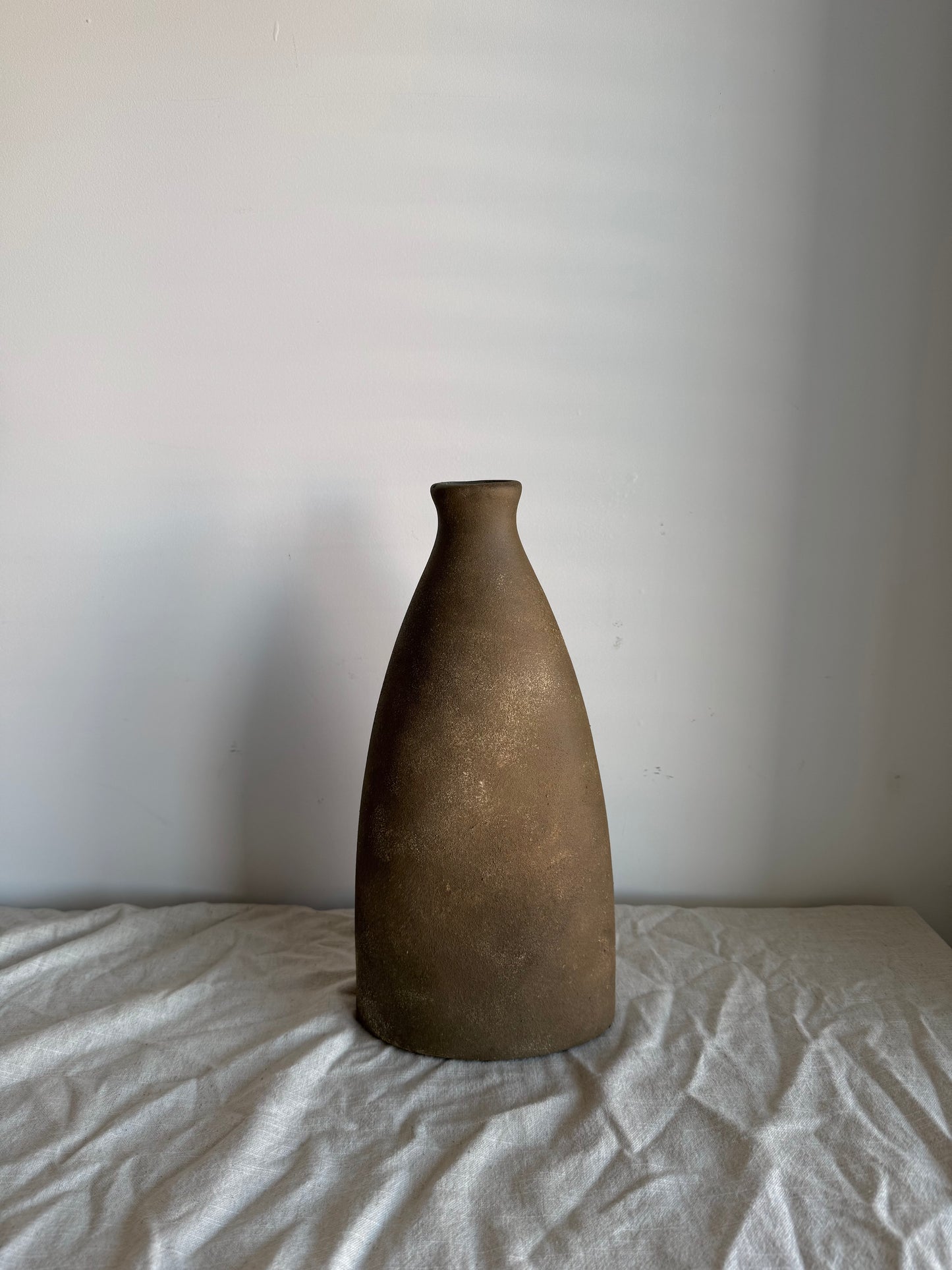 EARTH  | earthy brown tapered bottle-neck vase