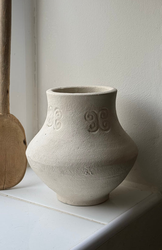 Up-Cycled | Angular Neutral Pattern Vase