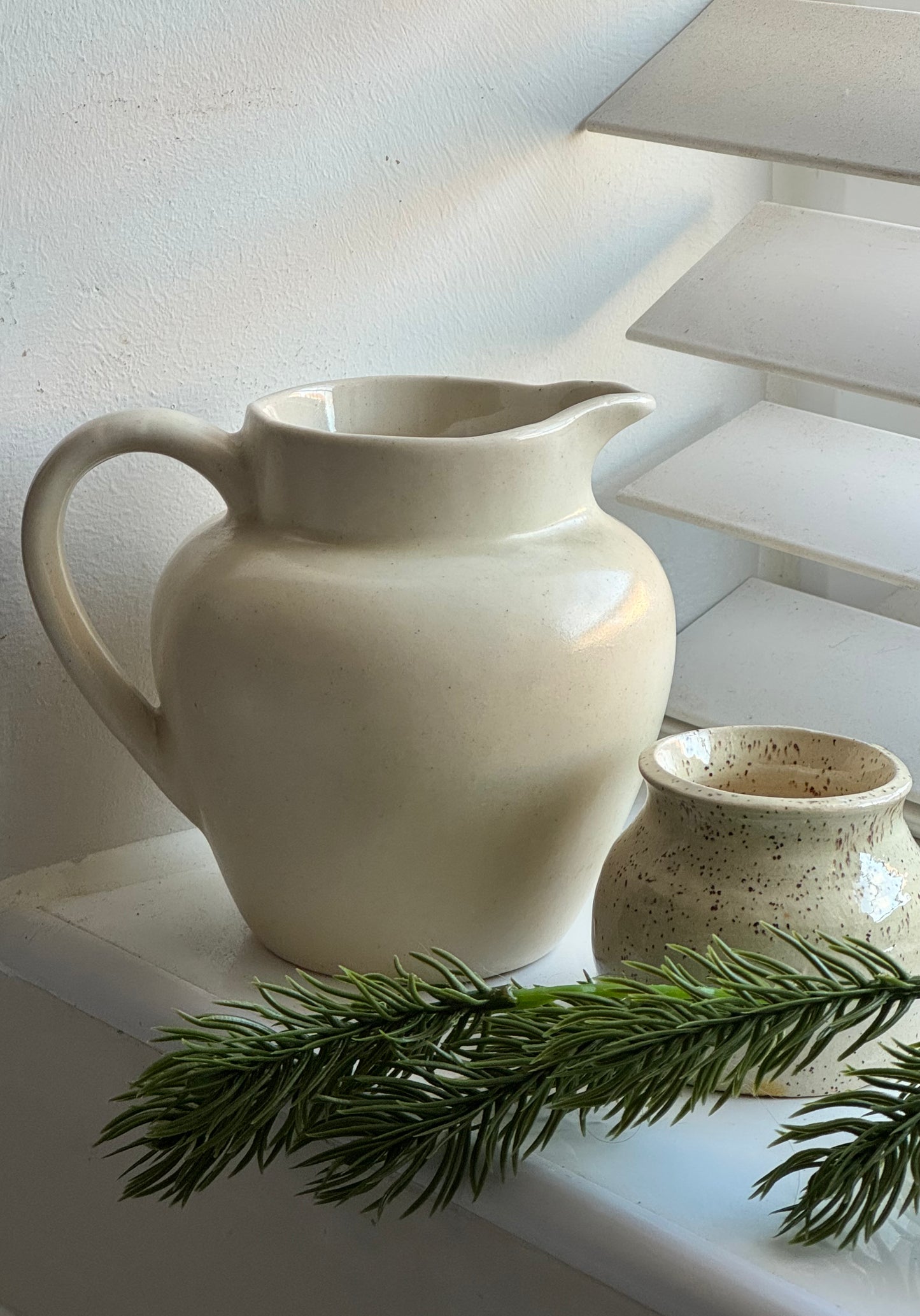 Cream Glazed Vintage Jug