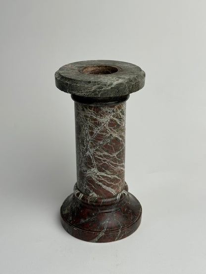 Deep Brown Solid Marble Pillar Candle Holder