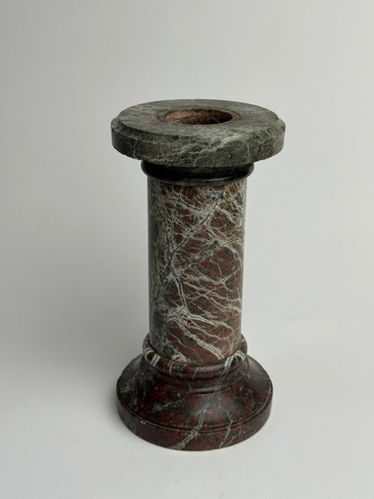 Deep Brown Solid Marble Pillar Candle Holder