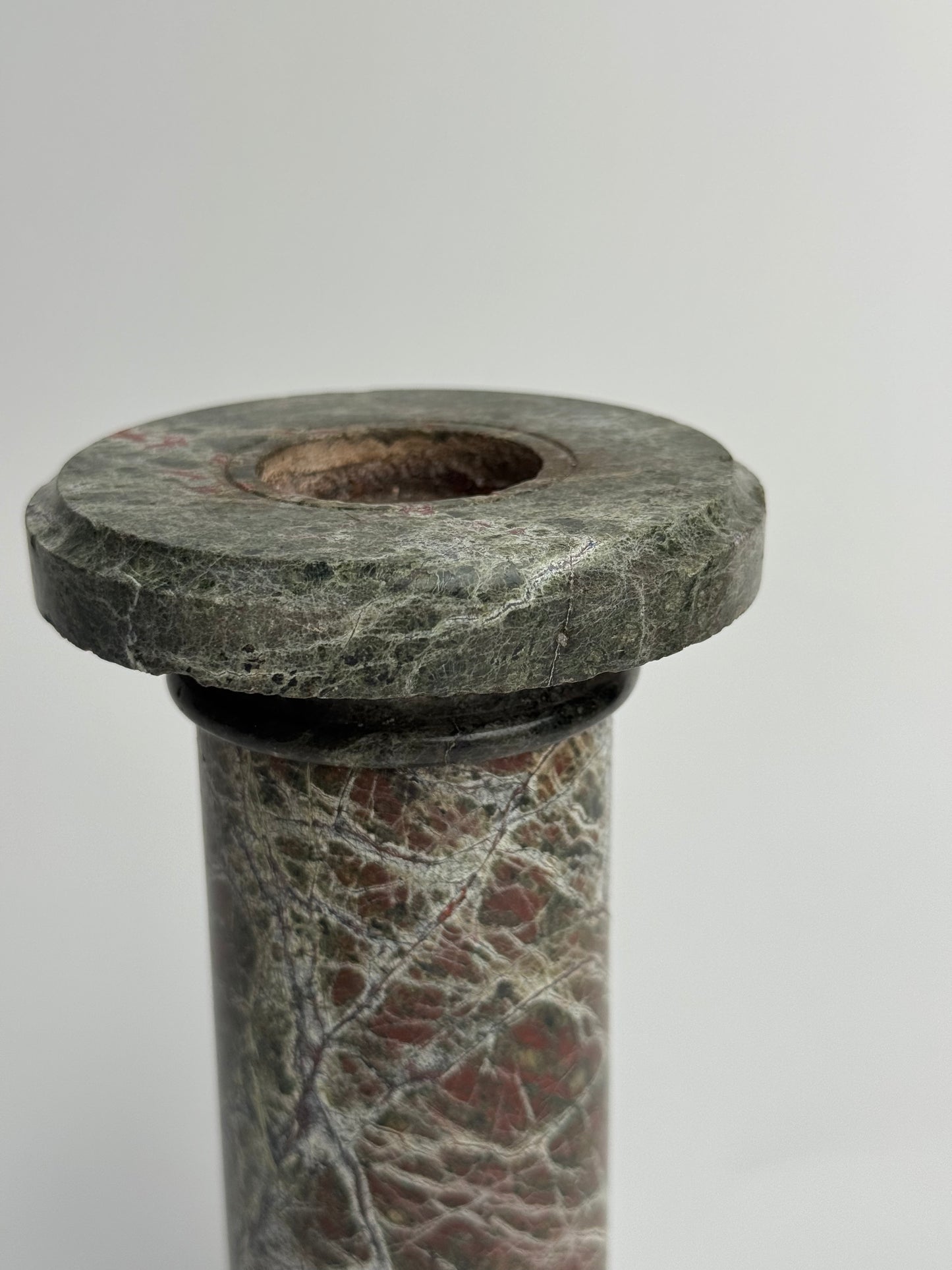 Deep Brown Solid Marble Pillar Candle Holder