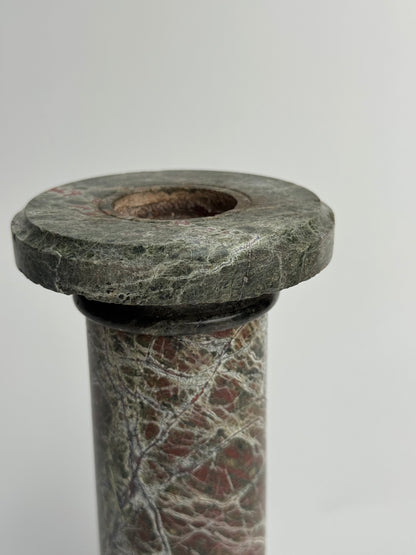 Deep Brown Solid Marble Pillar Candle Holder