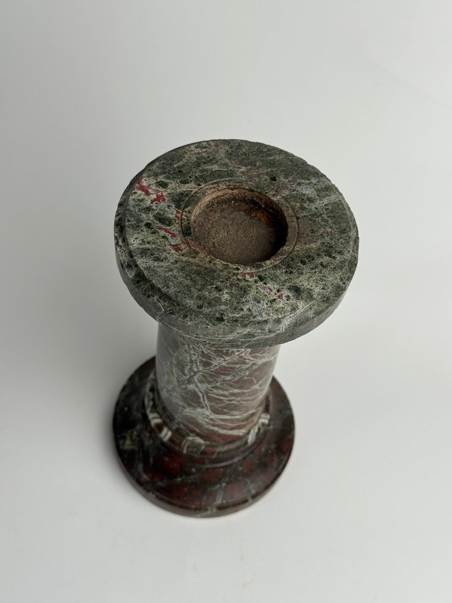 Deep Brown Solid Marble Pillar Candle Holder