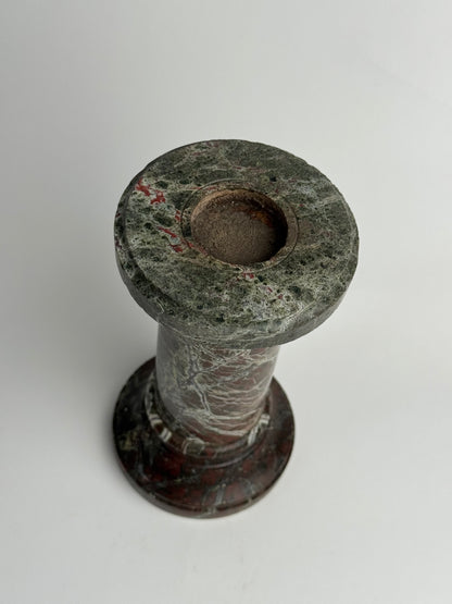 Deep Brown Solid Marble Pillar Candle Holder