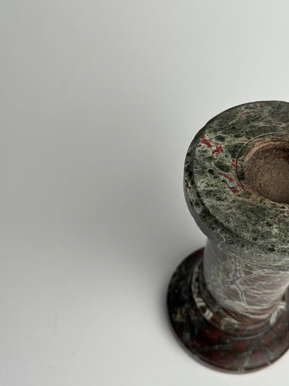 Deep Brown Solid Marble Pillar Candle Holder