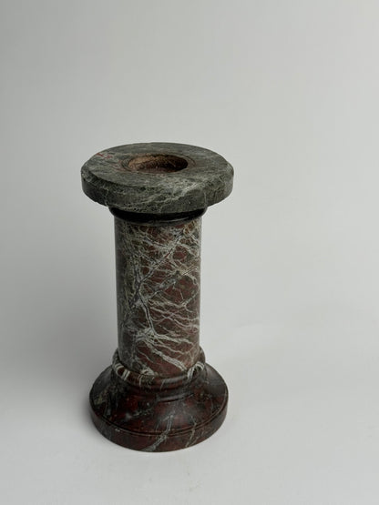 Deep Brown Solid Marble Pillar Candle Holder