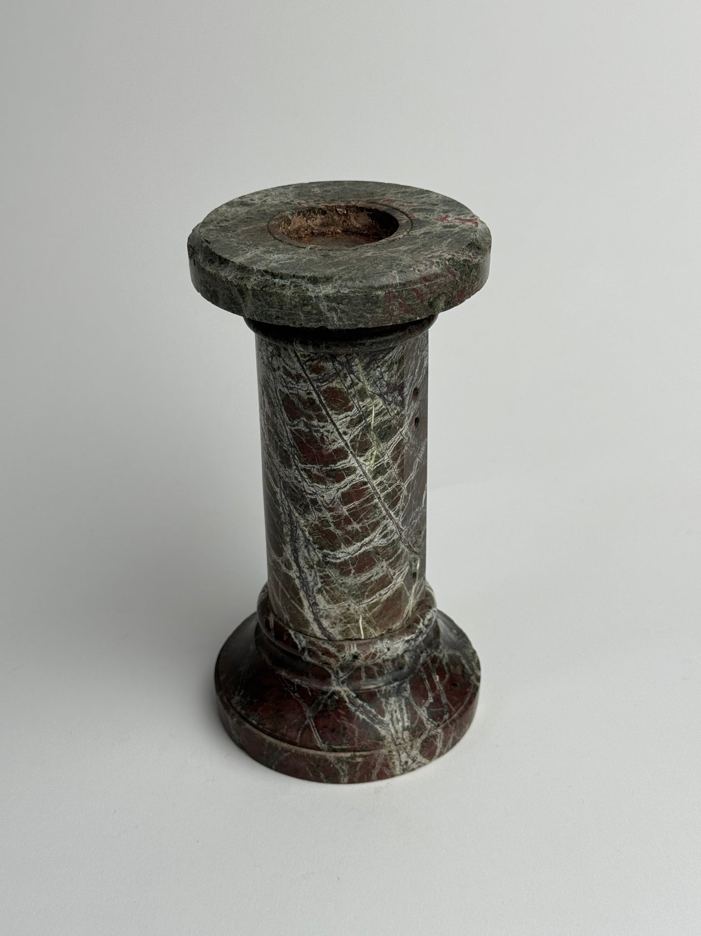 Deep Brown Solid Marble Pillar Candle Holder