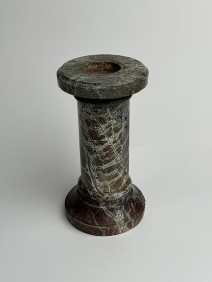 Deep Brown Solid Marble Pillar Candle Holder