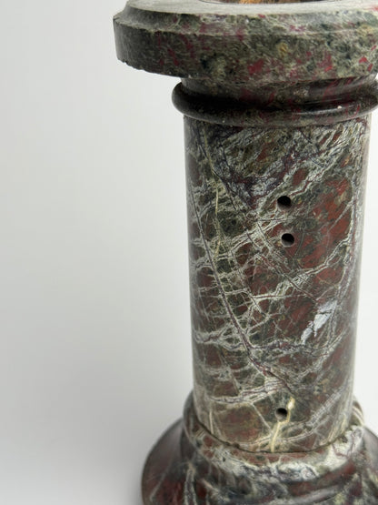 Deep Brown Solid Marble Pillar Candle Holder