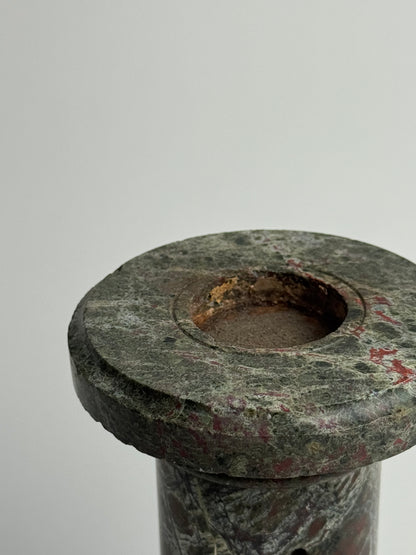 Deep Brown Solid Marble Pillar Candle Holder