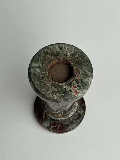 Deep Brown Solid Marble Pillar Candle Holder
