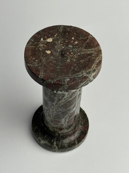Deep Brown Solid Marble Pillar Candle Holder